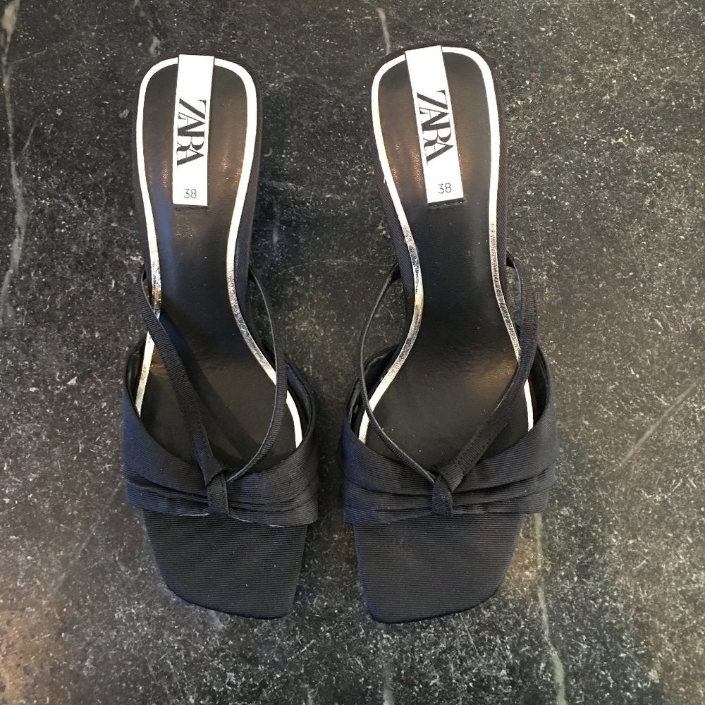 Zara Kitten Heel Sandal, Size 7.5